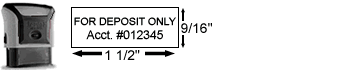 Small, three-line, general purpose deposit stamp.