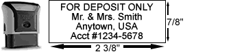 Medium, five-line, general purpose deposit stamp.