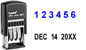 Select Date and Numbering Stamps! Date and Number Stamp with Sample Impression