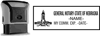 Economy Nebraska Notary Rubber Stamp Self-Inking Nebraska Notary Stamp with Impression Sample
