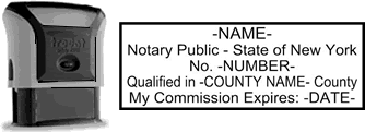 Self-Inking New York Notary Stamp with Impression Sample