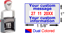 Trodat 5430 2-Color Military and International Date Stamp with Size Diagram and Colors Trodat 5430 2-Color Military and International Date Stamp with Size Diagram and Colors