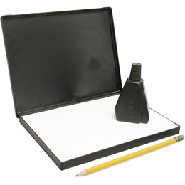 Purchase an extra large (6" x 8") stamp pad with black, blue, red green or violet ink for rubber stamping and scrapbooking