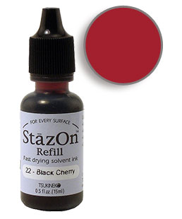 Buy a 1/2 oz. bottle of quick-drying, solvent-based refill ink for a black cherry StazOn stamp pad.