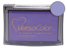 Purchase a vibrant heliotrope Versacolor stamp pad.  Non-toxic, water-soluble pigment ink.  Measures 2 3/8 inches by 3 3/4 inches.