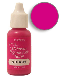 Buy a 1/2 oz. bottle of vibrant pigment-based refill ink for a opera pink Versacolor stamp pad.