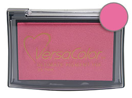Purchase a vibrant pink Versacolor stamp pad.  Non-toxic, water-soluble pigment ink.  Measures 2 3/8 inches by 3 3/4 inches.