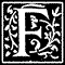 Ornamental Letter F Monogram Stamp Sample