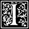 Ornamental Letter I Monogram Stamp Sample