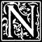 Ornamental Letter N Monogram Stamp Sample