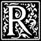 Ornamental Letter R Monogram Stamp Sample