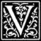 Ornamental Letter V Monogram Stamp Sample