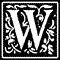 Ornamental Letter W Monogram Stamp Sample