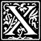 Ornamental Letter X Monogram Stamp Sample