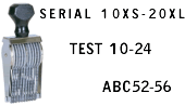 Select Rotating Alphanumeric Stamps! Rotating Alphanumeric Stamp with Sample Impression