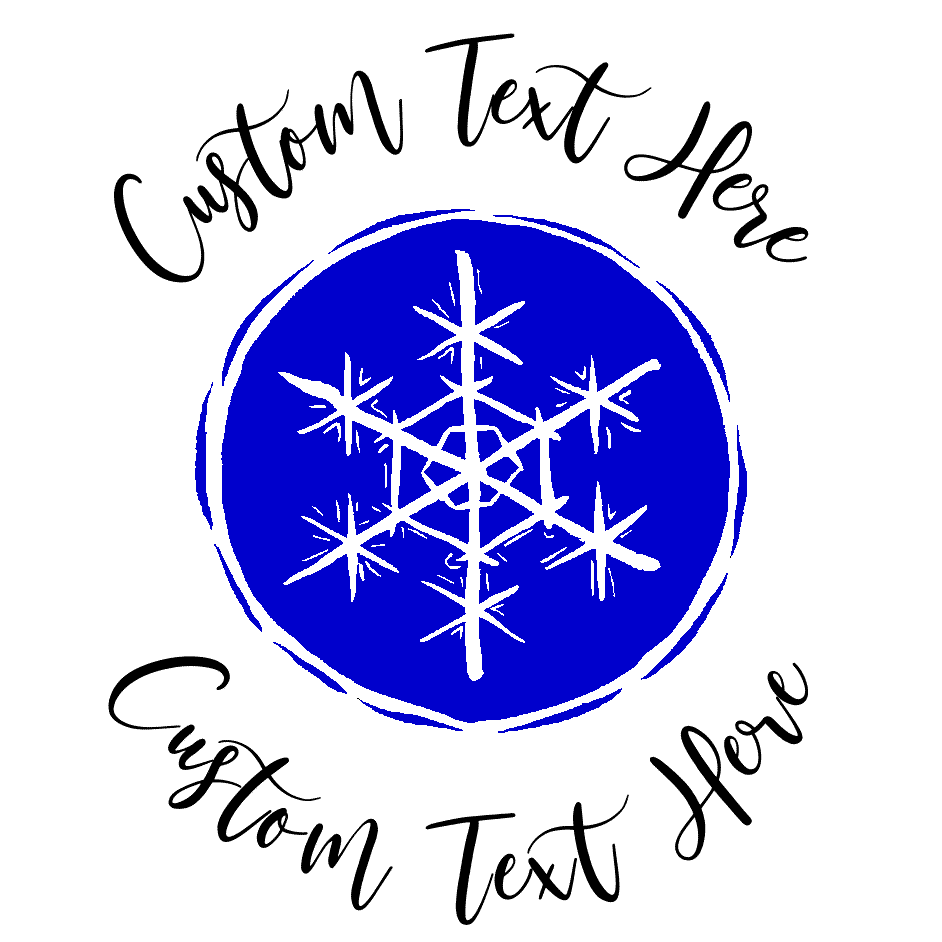 Customize this multi-colored snowflake stamp with a personalized message or special greeting.  Select from multiple colors on the SAME self-inking stamp!  Stamp features a uniquely round and artistic snowflake in the center!