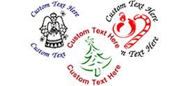 Premium, self-inking Christmas stamps in multiple colors! Customize in red, green, blue or black!