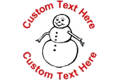 Custom Multi-Colored Winter Snowman #1 Stamp Design