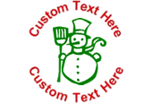 Custom Multi-Colored Winter Snowman #3 Stamp Design