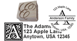 Customize art-mounted monogram stamps and address monogram stamps.