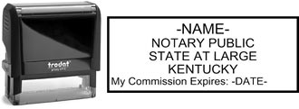 Customize and order a notary stamp for the state of Kentucky. Meets all specifications and requirements for Kentucky notary stamps.