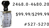 Select Rotating Number Stamps! Rotating Number Stamp with Sample Impression