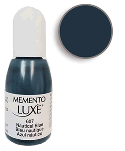 Buy a 1/2 oz. bottle of Memento Luxe Nautical Blue refill for a  Nautical Blue Memento Luxe stamp pad.