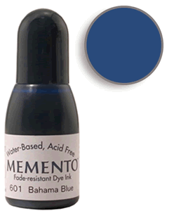 Buy a 1/2 oz. bottle of Memento Bahama Blue refill for a  Bahama Blue Memento stamp pad.