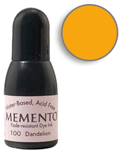 Buy a 1/2 oz. bottle of Memento Dandelion refill for a  Dandelion Memento stamp pad.