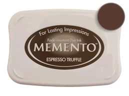 Buy a Memento Espresso Truffle Stamp Pad! This is fast drying on most papers including glossy finishes.