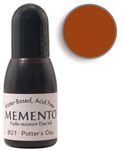 Buy a 1/2 oz. bottle of Memento Potters Clay refill for a  APotters Clay Memento stamp pad.