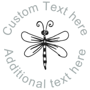 Round Name Stamp with Dragonfly