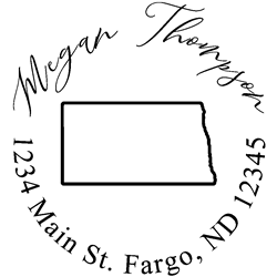 North Dakota State Address Stamp