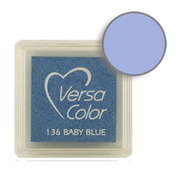 Purchase a vibrant and creamy baby blue Versacolor ink pad. Over 70 colors available!  Non-toxic, child-safe, acid free, water-soluble pigment ink.  Measures 15/16 inches by 15/16 inches.
