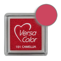 Purchase a vibrant and creamy camellia Versacolor ink pad. Over 70 colors available!  Non-toxic, child-safe, acid free, water-soluble pigment ink.  Measures 15/16 inches by 15/16 inches.