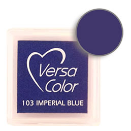 Purchase a vibrant and creamy imperial blue Versacolor ink pad. Over 70 colors available!  Non-toxic, child-safe, acid free, water-soluble pigment ink.  Measures 15/16 inches by 15/16 inches.