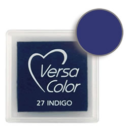 Purchase a vibrant and creamy indigo Versacolor ink pad. Over 70 colors available!  Non-toxic, child-safe, acid free, water-soluble pigment ink.  Measures 15/16 inches by 15/16 inches.