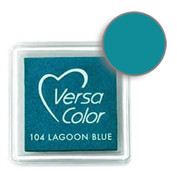 Purchase a vibrant and creamy lagoon blue Versacolor ink pad. Over 70 colors available!  Non-toxic, child-safe, acid free, water-soluble pigment ink.  Measures 15/16 inches by 15/16 inches.