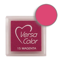 Purchase a vibrant and creamy magenta Versacolor ink pad. Over 70 colors available!  Non-toxic, child-safe, acid free, water-soluble pigment ink.  Measures 15/16 inches by 15/16 inches.