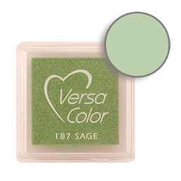 Purchase a vibrant and creamy sage Versacolor ink pad. Over 70 colors available!  Non-toxic, child-safe, acid free, water-soluble pigment ink.  Measures 15/16 inches by 15/16 inches.