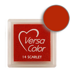 Purchase a vibrant and creamy scarlet Versacolor ink pad. Over 70 colors available!  Non-toxic, child-safe, acid free, water-soluble pigment ink.  Measures 15/16 inches by 15/16 inches.