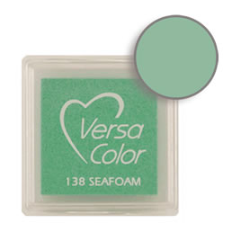 Purchase a vibrant and creamy seafoam Versacolor ink pad. Over 70 colors available!  Non-toxic, child-safe, acid free, water-soluble pigment ink.  Measures 15/16 inches by 15/16 inches.