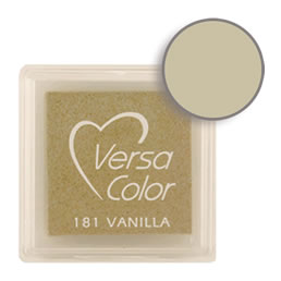 Purchase a vibrant and creamy vanilla Versacolor ink pad. Over 70 colors available!  Non-toxic, child-safe, acid free, water-soluble pigment ink.  Measures 15/16 inches by 15/16 inches.