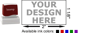 Custom Pre Inked Stamps - I-Stamp 12 Rubber Stamp with Size Diagram and Available Colors Custom Pre Inked Stamps - I-Stamp 12 Rubber Stamp with Size Diagram and Available Colors