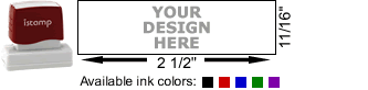 Pre Inked Rubber Stamps - I-Stamp 14 Rubber Stamp with Size Diagram and Available Colors Pre Inked Rubber Stamps - I-Stamp 14 Rubber Stamp with Size Diagram and Available Colors