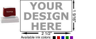 Pre Inked Rubber Stamps - I-Stamp 16 Rubber Stamp with Size Diagram and Available Colors Pre Inked Rubber Stamps - I-Stamp 16 Rubber Stamp with Size Diagram and Available Colors