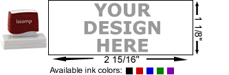 Pre Inked Rubber Stamps - I-Stamp 23 Rubber Stamp with Size Diagram and Available Colors Pre Inked Rubber Stamps - I-Stamp 23 Rubber Stamp with Size Diagram and Available Colors