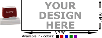 I-Stamp 27 Rubber Stamp with Size Diagram and Available Colors I-Stamp 27 Rubber Stamp with Size Diagram and Available Colors