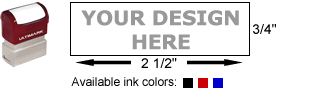 Pre Inked Stamps - Ultimark 06 Rubber Stamp with Size Diagram and Available Colors Pre Inked Stamps - Ultimark 06 Rubber Stamp with Size Diagram and Available Colors