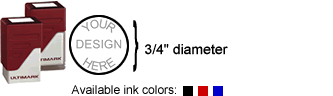 Pre Ink Stamps - Ultimark 20 Round Rubber Stamp with Size Diagram and Available Colors Pre Ink Stamps - Ultimark 20 Round Rubber Stamp with Size Diagram and Available Colors